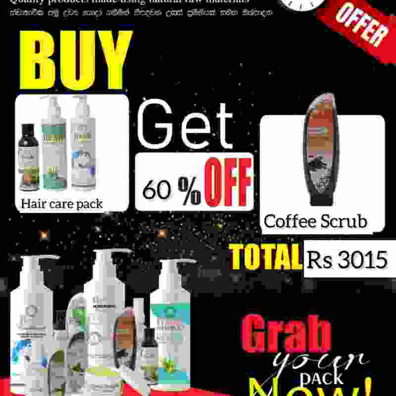 Coffee Scrub 60% OFF with Hair Care Pack